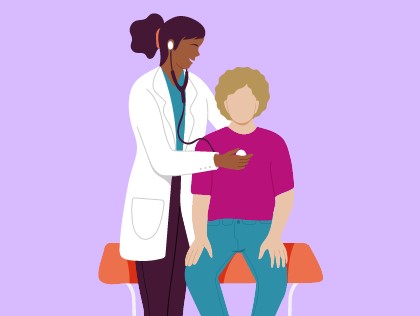 illustration of doctor with patient